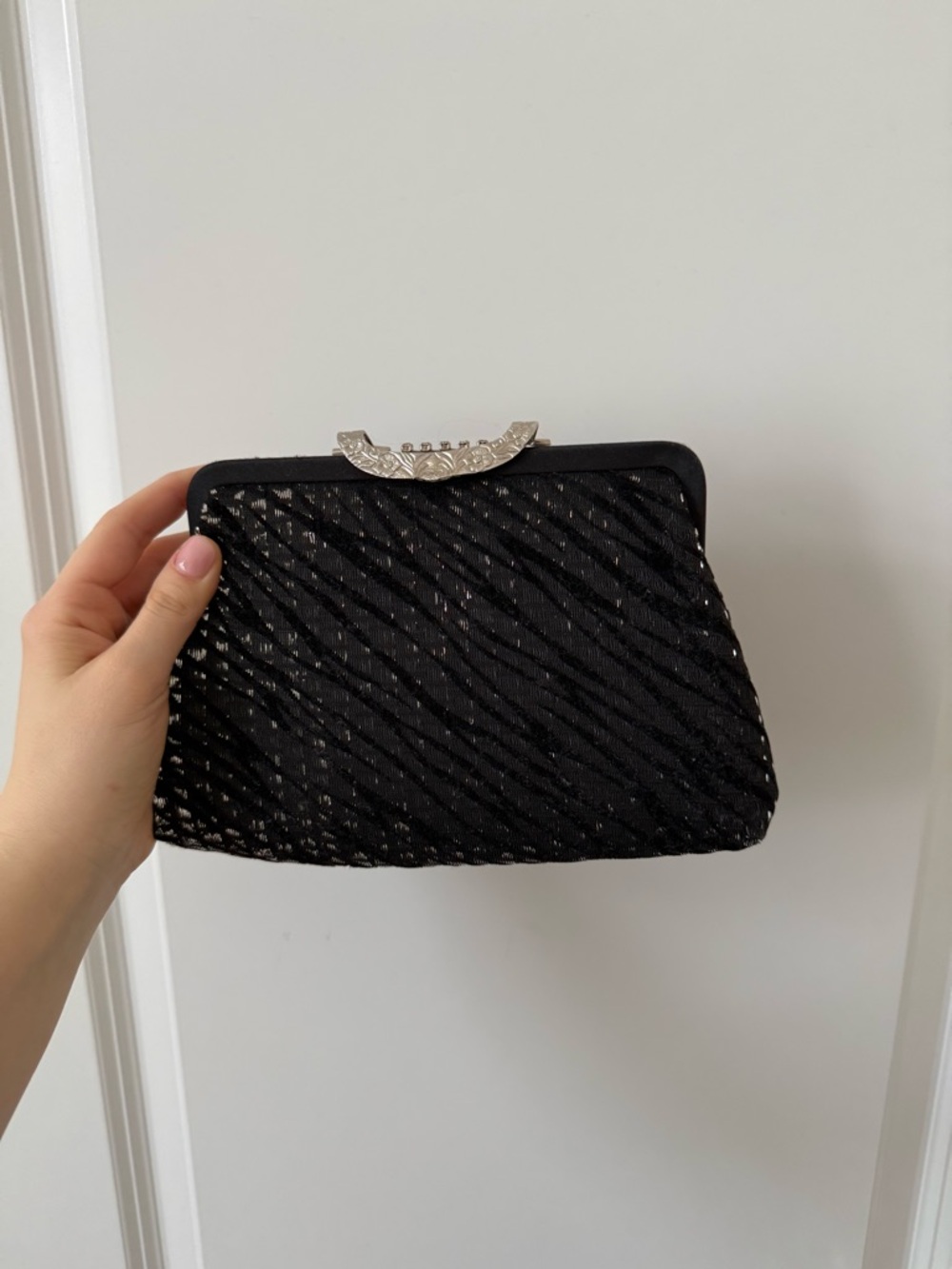 Vintage 1970’s Fiona Clutch with long Silver Chain